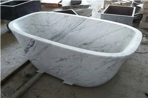 Carrara White Bath Tub & Toilet Sets