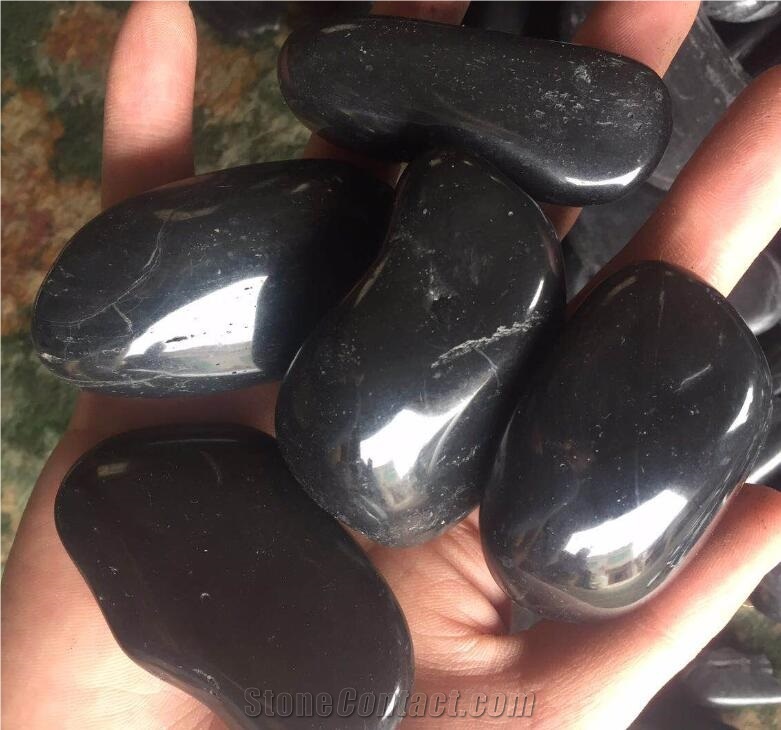 High Polished Black Pebbles