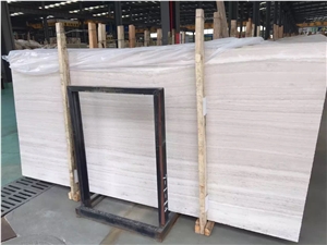 Polished White Wooden Marble Slabs