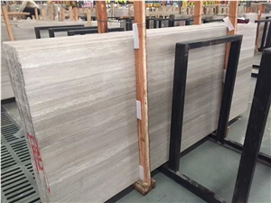 White Wood Grain Marble Slabs