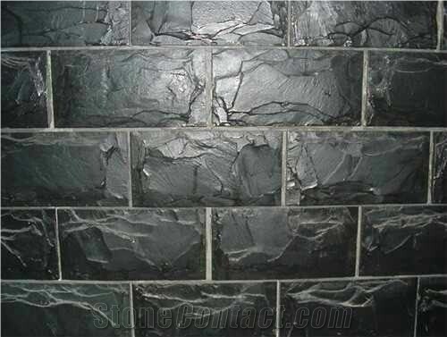 China Black Mushroomed Cladding Wall Tiles Stone