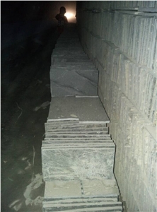 China Black Mushroomed Cladding Wall Tiles Stone