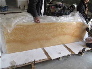 China Yellow Onyx Slabs Kitchen Flooring Tiles