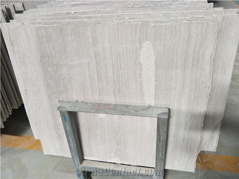 Crystal Wood White Marble Flooring Tile Slabs