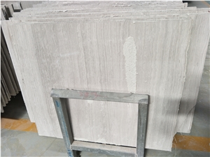 Crystal Wood White Marble Flooring Tile Slabs