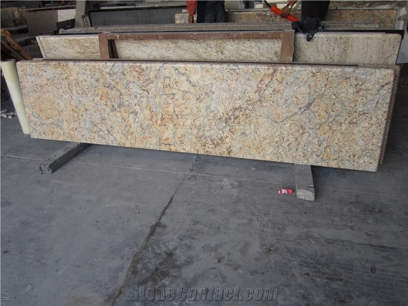 Flower Gold Granite Countertops Worktops Tops