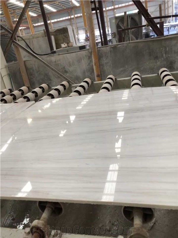 Greek White Wood Marble Slabs Tiles Flooring