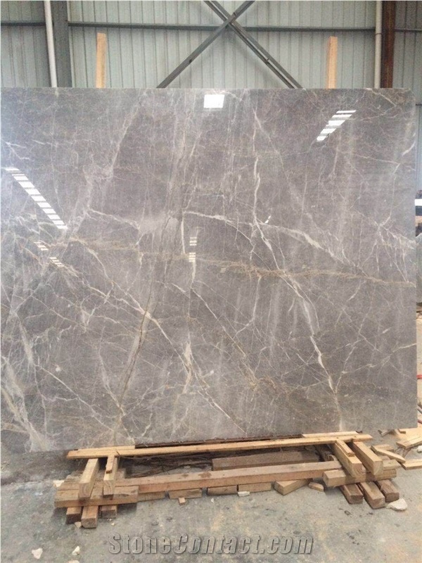 Pearl Gray Crystal Marble Slabs French Pattern