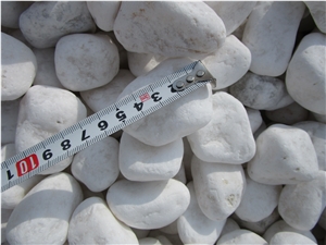 White Striped Pebbles Washed Polished Flat River