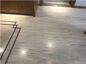 White Wooden Marble Slabs Tiles Flooring Polished