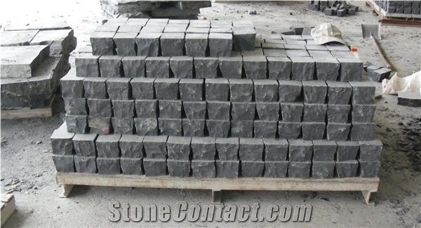 Zhangpu Black Basalt Cube Paving Stone Cobblestone