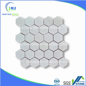 Brick Crystal White Marble Hexagon Mosaic