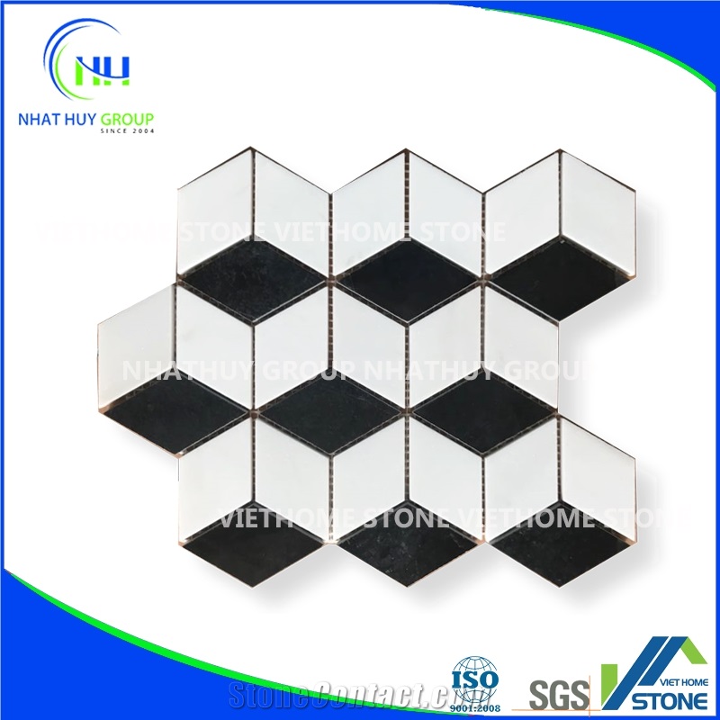Marble Mosaic, Marble Mosaic Wall Panel in Net