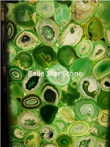 Green Gemstone Backlit Semiprecious Stone Slabs