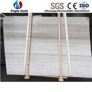 China White Wood Grain Marble Tiles Slabs