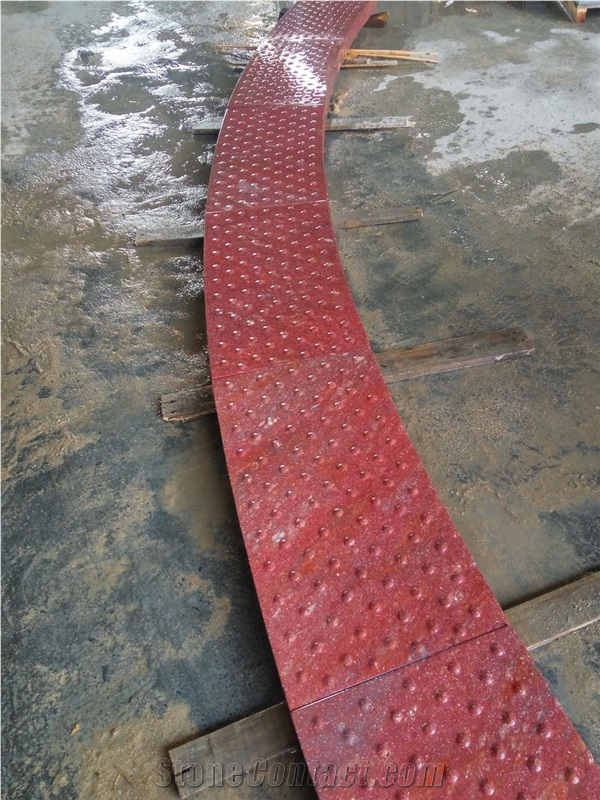 G666 Red Porphyry Tactile Blind Paving Stone