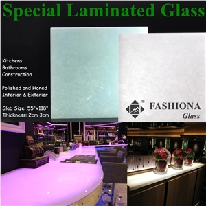 Laminated Glass for Semi-Transparent Countertops