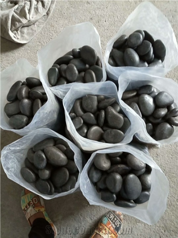 Black Polished Pebble , River Stone Pebble