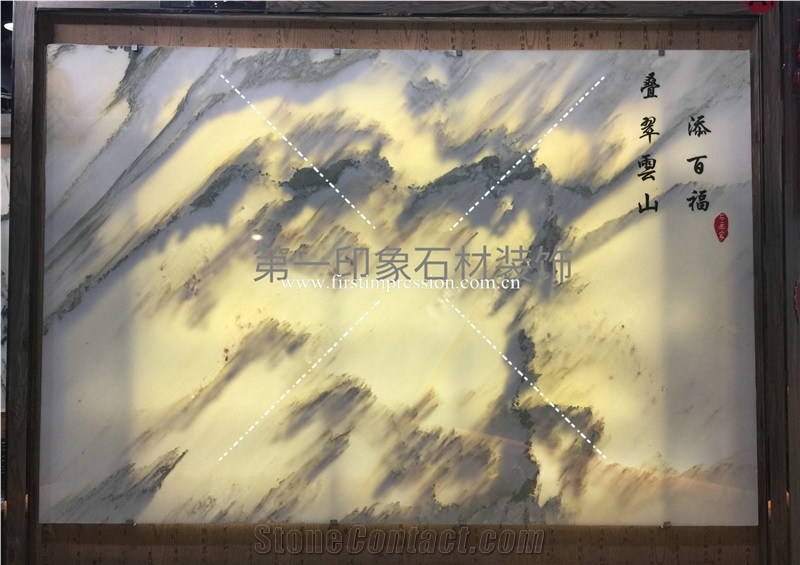 China Landscape Painting Marble Backgroud Wall