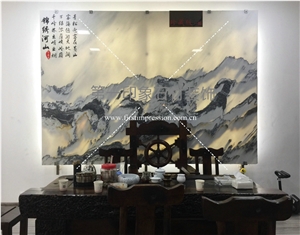 Landscape Painting Marble Backgroud Wall