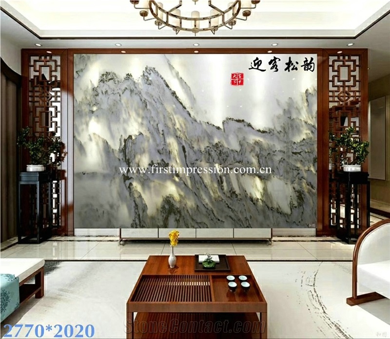 Landscape Painting Marble Backgroud Wall/Tv Wall