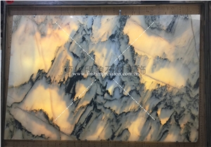 Natural Landscape Painting Marble Backgroud Wall