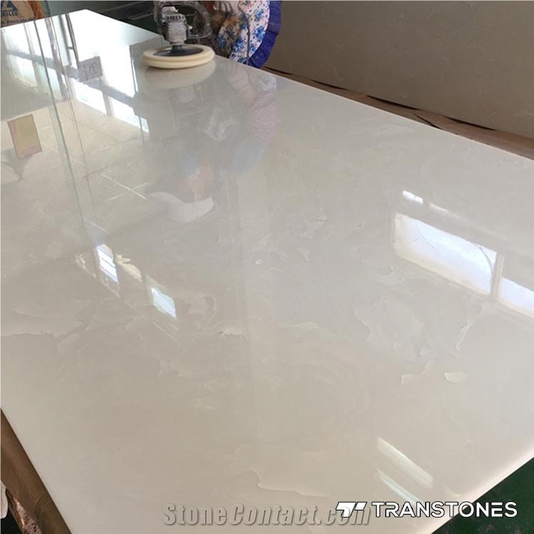 China Supplier White Faux Alabaster Slab Onyx Wall Slab