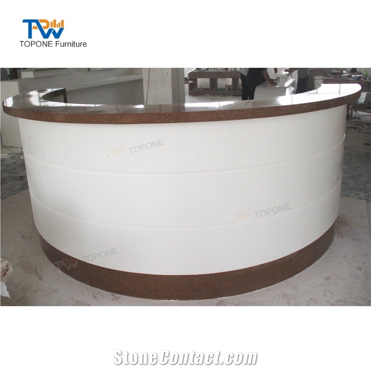 Half Round Solid Surface Modern Reception Desk Top From China