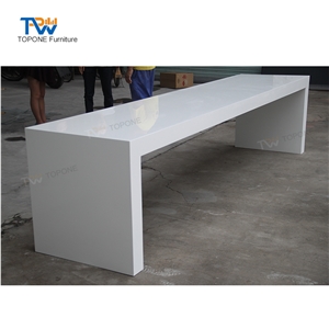 Solid Surface White Restaurant Table Set Furniture