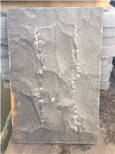 Mongolia Black Basalt Stone Split Face Wall Panel