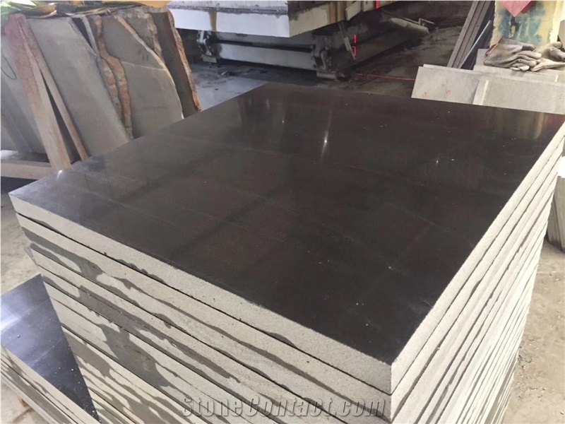 Shanxi Black Granite Grooved Project Floor Tiles