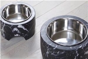 Black Marble Ash Tray in Nero Marquina Marble
