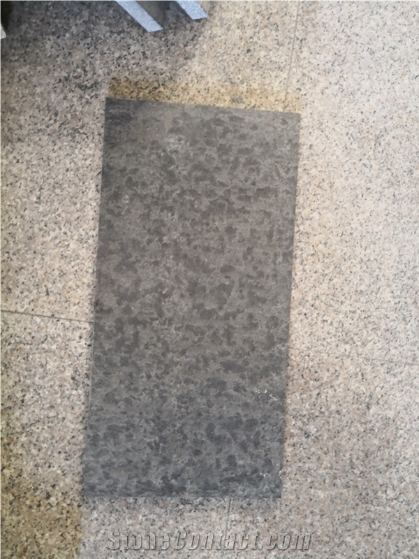 Hebei Black Flamed Brushed Granite Flooring Tiles