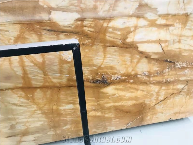 Yellow Golden Siena Marble Wall Cladding Slabs