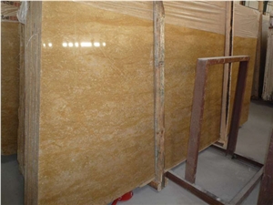 Hot Sale Gold Beige Marble Stone Cut to Size Slabs
