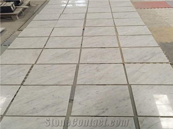 Italy Bianco Carrara White Polished Marble Tiles