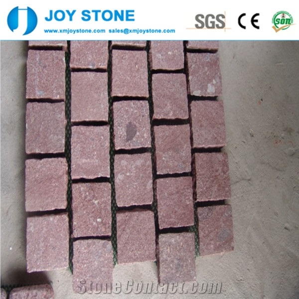 Cheap Dayang Red Porphyry Granite Cubes Pavings