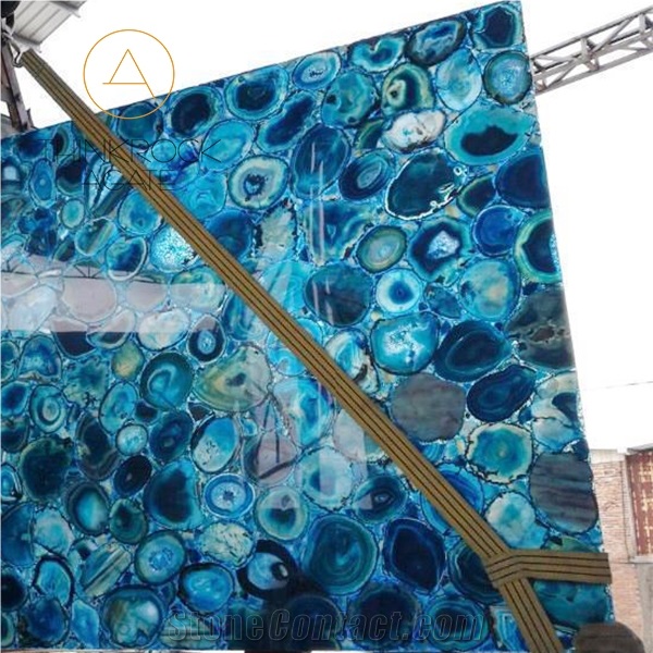 Blue Agate Slab, Semiprecious Stone,Gemstone Tiles