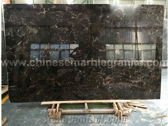 China Dark Emperador Black Marble Wall Clad Slabs