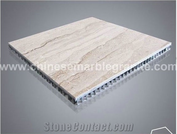 Lightweight Beige Marble Honeycomb-Backed Panel