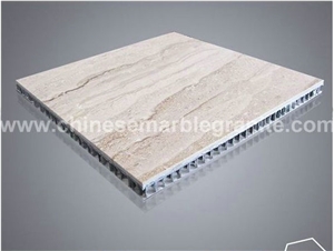Lightweight Beige Marble Honeycomb-Backed Panel