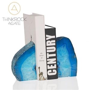 Luxurious Rock Paradise Blue Agate Stone Bookends