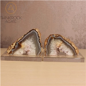 Polished Natural Agate Bookends Stone