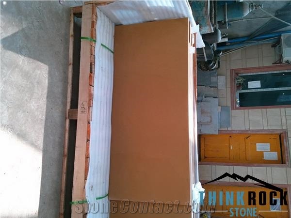 Precast China Yellow Sandstone Honed Flooring Tile
