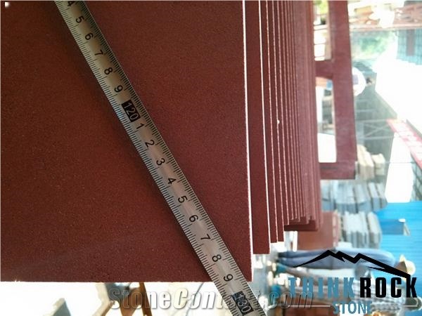 Precast Sichuan Dark Red Sandstone Tiles & Slabs