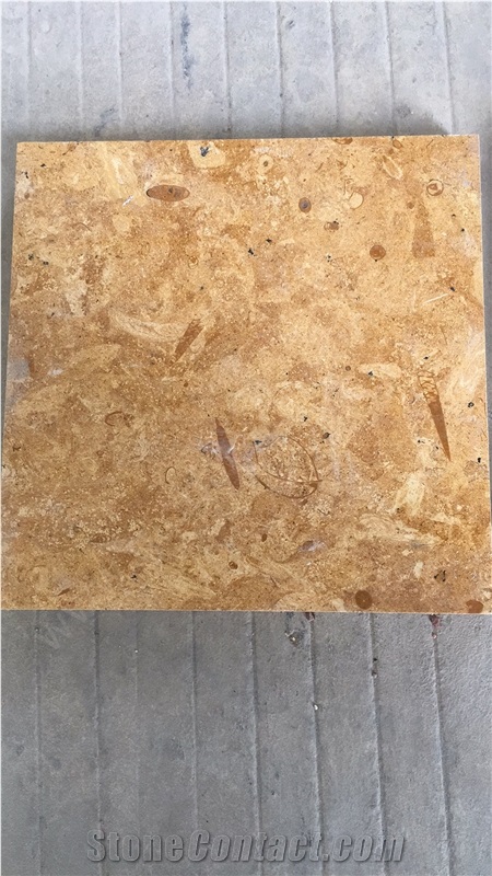 Flower Gold Limestone Slab Tiles for Cladding