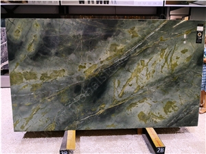 Forest Green Marble White Beauty Slab