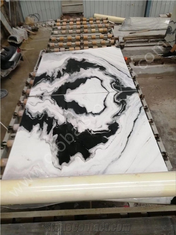 Panda White Marble Commercial Stair