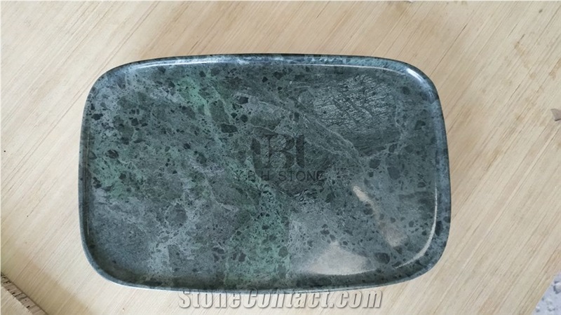 Green Marble Bath Tray, Bath Canister, Soap Dish
