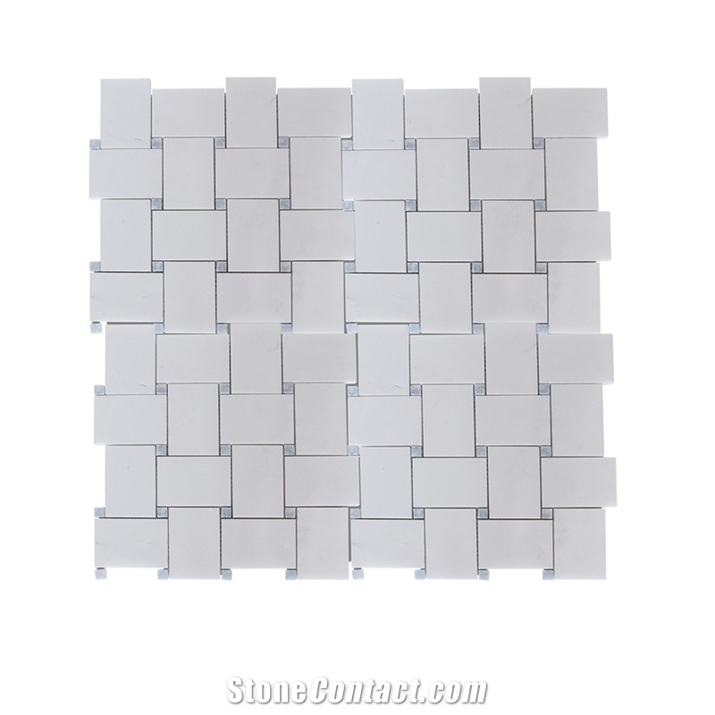 Thassos White Marble with Black Dots Large Mosaic